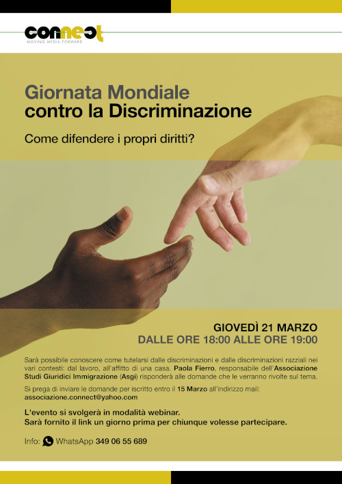 locandina webinar tema discriminazioni